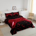 thumbnail image 3 of Erosebridal Red Gamepad Bedding Twin Comforter Set, Gradient Geometry Down Comforter, Gaming Sports Decor, Breathable 2pcs, 3 of 7