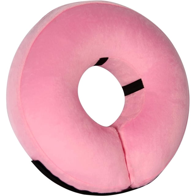 YSTINNG Inflatable Dog Collar-Soft Protective Cone for Dogs After Surgery,Dog Donut Collar Suitable for Dogs and Cats,Dog Cone Collar to Prevent Pets from Touching Stitches,Wounds and Rashes(Pink,L)