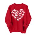 thumbnail image 2 of Penkiiy Chandails en Molleton de la Saint-Valentin Love Heart : Chandails en Molleton de la Saint-Valentin pour Femmes Décontracté Graphique Adorable Pull à Manches Longues m Rouge, 2 of 4