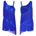 thumbnail image 1 of Mufeng Vêtements de Danse Latine Rumba pour Grandes Filles Justaucorps de Jazz Moderne Compétition Samba Tango Robe de Danse à Franges Bleu Royal 10, 1 of 7