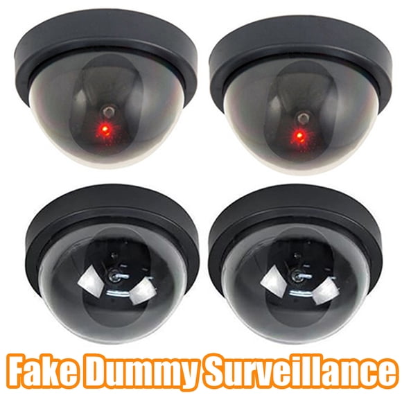 Neinkie Fausses Caméras de Sécurité, Caméra Factice de Surveillance CCTV avec Lumière DEL Clignotante Réaliste pour la Sécurité à la Maison et l'Usage Professionnel, Intérieur et Extérieur