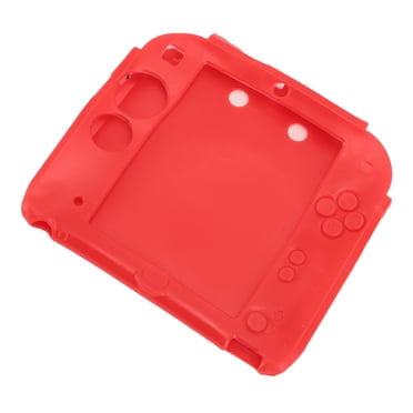 Handheld Game Console Soft Silicone Cover, Scratch Resistant with Top Bottom Screen Protector, Protect From Collisions Dust and Fingerprints, Easy to Access Key, Pet Film for 2DS