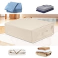 thumbnail image 1 of Bed Sheet Set Organizer, Foldable Bedding Storage Box for Duvet Cover, Pillowcases, and Blankets | Space Saving Linen Closet Organizer with Labels and Handles | Breathable Non-Woven Fabric Keeps, 1 of 6