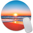 thumbnail image 1 of Round Mousepad, Beach Sunrise or Sunset Mouse Pad, Premium-Textured Small Mouse Mat with Waterproof Non-Slip Rubber Base for Laptop Computer Office Desk Accessories,7.9 x 7.9 inch, 1 of 4