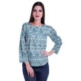 thumbnail image 2 of Moomaya Haut à Manches Longues Imprimé avec Patte de Boutonnage, Col Rond, Tunique d'Été Décontractée pour Femme, 2 of 5