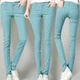 thumbnail image 2 of Kcodviy Women High Rise Jean Women Pants for Work Casual Classic Solid Color Ankle Women Business Casual Pants Petite Jeans Casual Regular Tight Crop Pants for Women Casual Summer Fitting Jeans, 2 of 8
