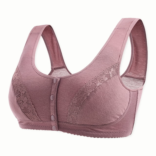 Front Closure Bras for Women Button Shaping Cup Bralettes Full Coverage Brasieres Wireless Posture Correcting Bra Studded Bra