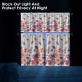 thumbnail image 4 of Floral Kitchen Curtains Window Curtains Valance and Tier Set 36 Inch, Blue Pink Flowers Spring Rod Pocket Short Tier Curtain, Abstract Small Cafe Curtains for Kitchen Decor, 4 of 5