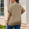 thumbnail image 3 of Cameland Hauts d'Été pour Femmes T-Shirts à Manches Courtes Col Ras du Cou Grande Taille Coupe Ample T-Shirt Blouse Décontractée Tunique Confortable, 3 of 6