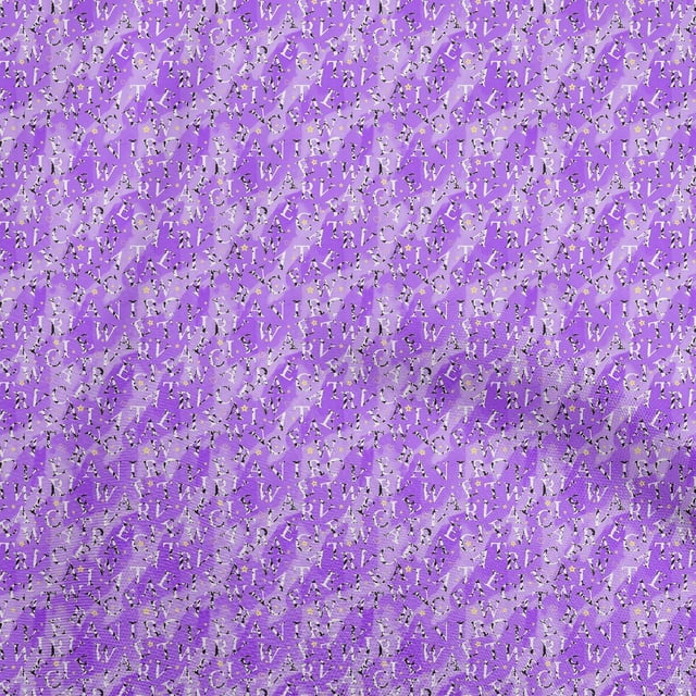 oneOone Velvet Violet Fabric Text Fabric For Sewing Printed Craft Fabric By The Yard 58 Inch Wide