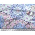 thumbnail image 2 of Soimoi Poly Georgette Fabric Check & Mandala Patchwork Print Fabric by the Yard 42 Inch Wide, 2 of 3