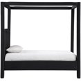 thumbnail image 4 of Meridian Furniture Salina Lit Simple Rembourré en Velours Noir, 4 of 11