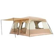 Travel Camping Tent with 2 Rooms Large Family Cabin Tent Breathable and Rainproof for 8-12 Persons Camping Hiking Backpacking Beach