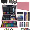 thumbnail image 2 of KINSPORY 148 Pack Deluxe Art Supplies, Deluxe Wooden Art Set Crafts Drawing Painting Coloring Kit, Coloring Book, Sketch Pad, Gift for Artist Beginners Kids Girls Boys（pink）, 2 of 7
