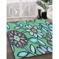 thumbnail image 3 of Ahgly Tapis Rectangulaire Lavable en Machine Turquoise Vert, 5 Pieds x 8 Pieds, 3 of 7