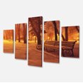 thumbnail image 2 of Snow Covered Benches in Evening - Landscape Canvas Art Print, 2 of 3