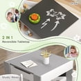 thumbnail image 4 of Qaba Ensemble de Table et Chaises pour Enfants 3 Pcs avec Plateau Réversible, Gris, 4 of 10