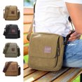 thumbnail image 1 of Men's Canvas Chest Bag for Travel - Adjustable Crossbody Rucksack with Multiple Pockets, Khaki Green Coffee, 1 of 6