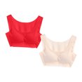thumbnail image 1 of RKSTN Bras for Women Traceless Comfortable No Steel Ring High Elasticity Stretch 2PC Bras Solid Color Super Soft Breathable Gathering Plus Size Everydays Bras, 1 of 5