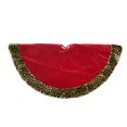 thumbnail image 2 of Northlight 48" Red Velveteen with Cheetah Print Border Christmas Tree Skirt, 2 of 2