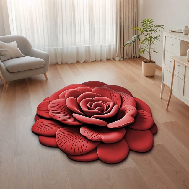 Yhmxh 3 D Flower Mat Soft Carpet Non-Slip Area Carpet Dining Room Home Bedroom Carpet Floor Washable Rug Anti-slip Rug Decorative Rug Rugs for Living Room Outdoor Rug Bathroom Rugs Kithchen Rug