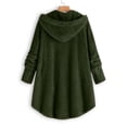 thumbnail image 2 of XZNGL Plus Size Tops for Women Plus Size Button Plush Tops Hooded Loose Cardigan Wool Coat Winter Jacket Womens Plus Size Tops Plus Size Womens Tops Plus Size Cardigans for Women, 2 of 4