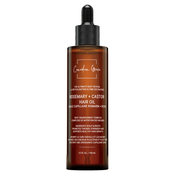 Organic Rosemary Castor Hair Oil 100mL – Scalp & Root Treatment for Thicker, Fuller, Stronger Hair Growth – Nourishing Hair Oil for Women & Men, Reduces Breakage & Dryness, Safe for All Hair Types