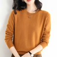 thumbnail image 2 of Duoif Chandails pour Femmes Chandails Légers Tendance pour Femmes Manches Longues Col Rond Léger Doux Tricoté Chandail Blouse Tricotée Chandails pour Femmes Hauts pour Femmes Orange TG, 2 of 6