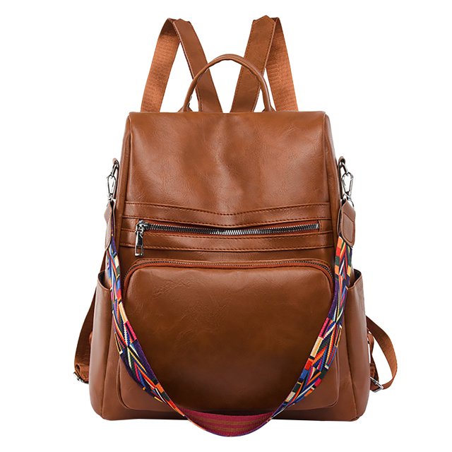 TIEVOSA Women's Korean Fashion Backpack Large Capacity Soft Leather Travel Backpack
