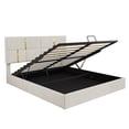 thumbnail image 3 of MODERNLUXE 2-Pieces Bedroom Sets,Queen Size Lift Up Storage Bed with 1 Ottoman and Hydraulic Storage,Upholstered Platform Bed Frame,No Box Spring Needed,Beige, 3 of 9