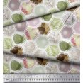 thumbnail image 3 of Soimoi Crepe Silk Fabric Geometric & Leaves Patchwork Fabric Prints by Yard 42 Inch Wide, 3 of 3