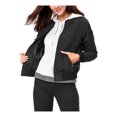 thumbnail image 4 of INSPIRE CHIC Women's Stand Collar Zip Up Raglan Sleeves Bomber Quilted Jacket S Black, 4 of 6