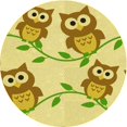 thumbnail image 1 of Ahgly Tapis de Zone Rond Lavable en Machine Intérieur Transitionnel Brun Doré Foncé, 4 Pieds Rond, 1 of 7
