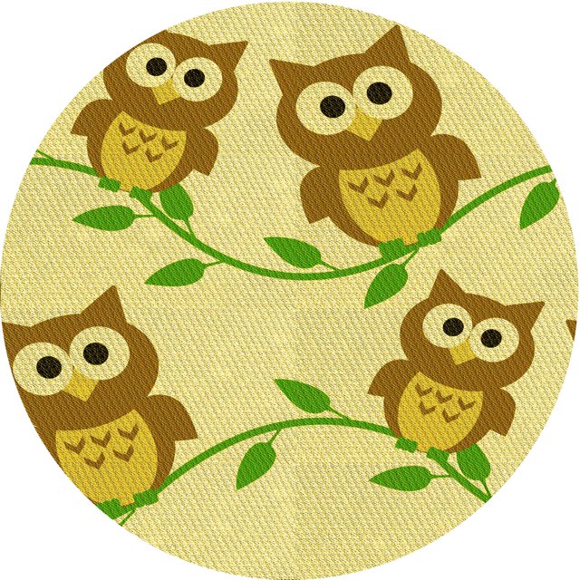 Ahgly Tapis de Zone Rond Lavable en Machine Intérieur Transitionnel Brun Doré Foncé, 6 Pieds Rond