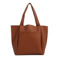 thumbnail image 2 of Becaristey Scratch-proof Handbags With Fine Stitching Wide Application Daily PU Bag Large Capacity Tote Bags brown, 2 of 6