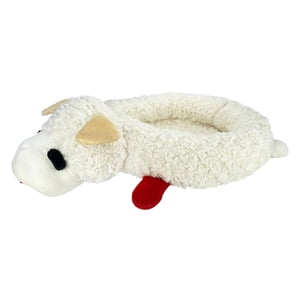 Multipet Lamb Chop Lit de chien - Ultra Lit pour animaux de compagnie en polyester en peluche avec mousse souple amovible & Bas non-kide - Lit de chien lavable en machine douce - Lit de chien durable pour tous les chiens (27" blanc)