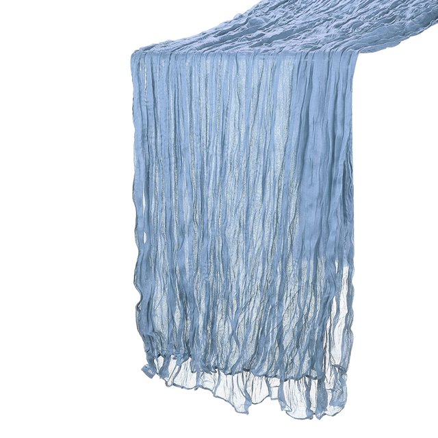 Unique Bargains 11Ft Cheesecloth Table Runner 35'' x 134'' Rustic Gauze Tablecloth Dusty Blue