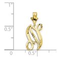 thumbnail image 3 of Diamond2Deal 10K Yellow Gold Grooved Letter N Initial Pendant for Women, 3 of 5