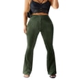 thumbnail image 2 of Women‘s Bootcut Yoga Pants Tummy Control Workout Bootleg Velvet Lounge Active Trouser Sweatpants, 2 of 6