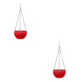 thumbnail image 1 of kurtrusly 2pieces Hanging Flower Pot – Easy To Maintain And Not Easy To Deform Removable Hanging Chain Plastic Hanging Flower Pots red 2Set, 1 of 6