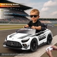 thumbnail image 2 of Licensed Mercedes-AMG GT3 24V Kids Ride-On Racing Car with Premium Leather Seat, High-Speed Performance 24V Power Wheels, Motorized Track Toy with Parent Remote, White, 2 of 6