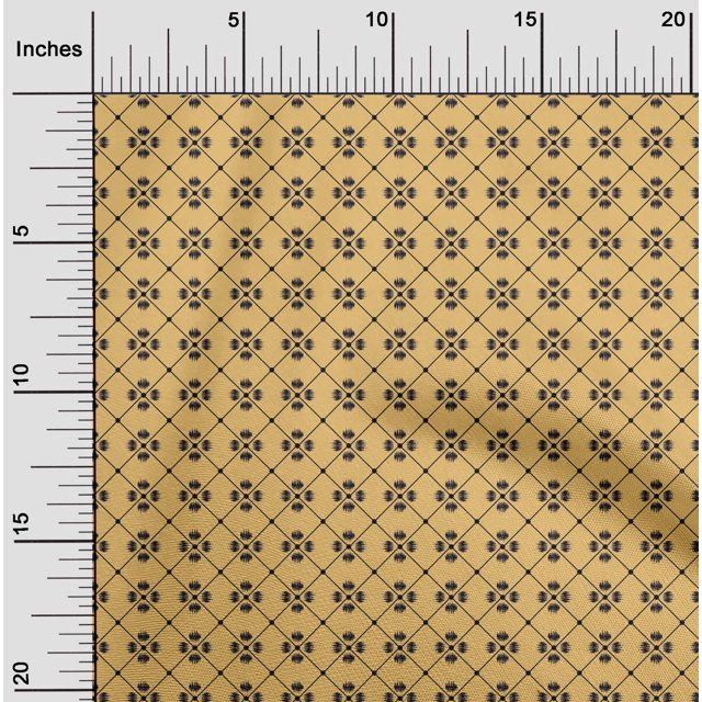 oneOone Silk Tabby Fabric Geometric Ikat Printed Fabric 1 Yard 42 Inch Wide
