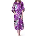 thumbnail image 3 of Penkiiy Peignoirs en Soie Simulée pour Femmes Peignoirs pour Femmes Kimono Paon Longue Robe de Chambre Robe Japonaise Robe 3TG Violet, 3 of 5