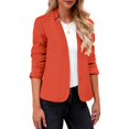 thumbnail image 4 of IMENGL Manteau cardigan Court à Col Cranté à Manches Longues d'Automne Brun, Orange G, Taille M-5TG, 4 of 7