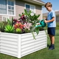 thumbnail image 4 of BeesClover Galvanized Raised Garden Bed, Large Outdoor Planter Box with Open Base & Safety Edge, Rustproof Steel for Vegetables, Flowers, Herbs, 4 of 9