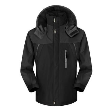 Mikilon Men Winter Windbreaker Outdoor Mountaineering Hooded Clothes Thermal Jacket Coats