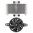 thumbnail image 1 of Oil Cooling Fan, Professional Manufacturing Universal Fits Engine Oil Cooler Kit Aluminum Alloy Material High Performance  For Most Motorcycles, 1 of 8