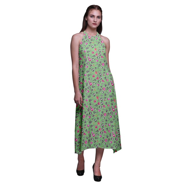 Bimba Robe de Soirée Dos Nu à Col Halter pour Femmes, Tenue de Plage d'Été - Très Grande Taille