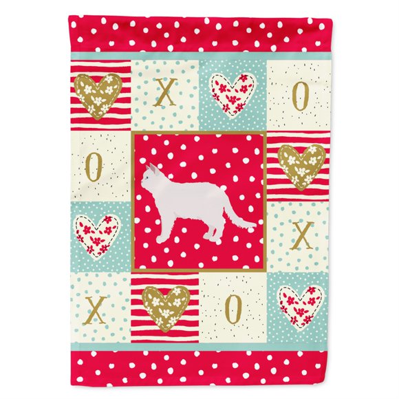 Carolines Treasures CK5682CHF 28 x 0.01 x 40 in. Poodle Cat No.2 Cat Love Canvas House Flag