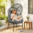 thumbnail image 2 of Outsunny Wicker Egg Chair, 330 lbs Indoor Outdoor Rattan Lounge Chair, 2 of 10